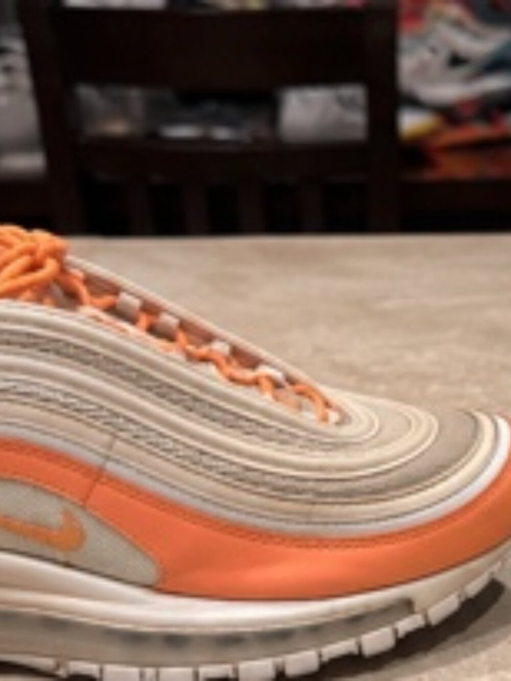 Nike Air Max 97 Women’s Size 10.5 Silver Orange Sneakers - Picture 3 of 3